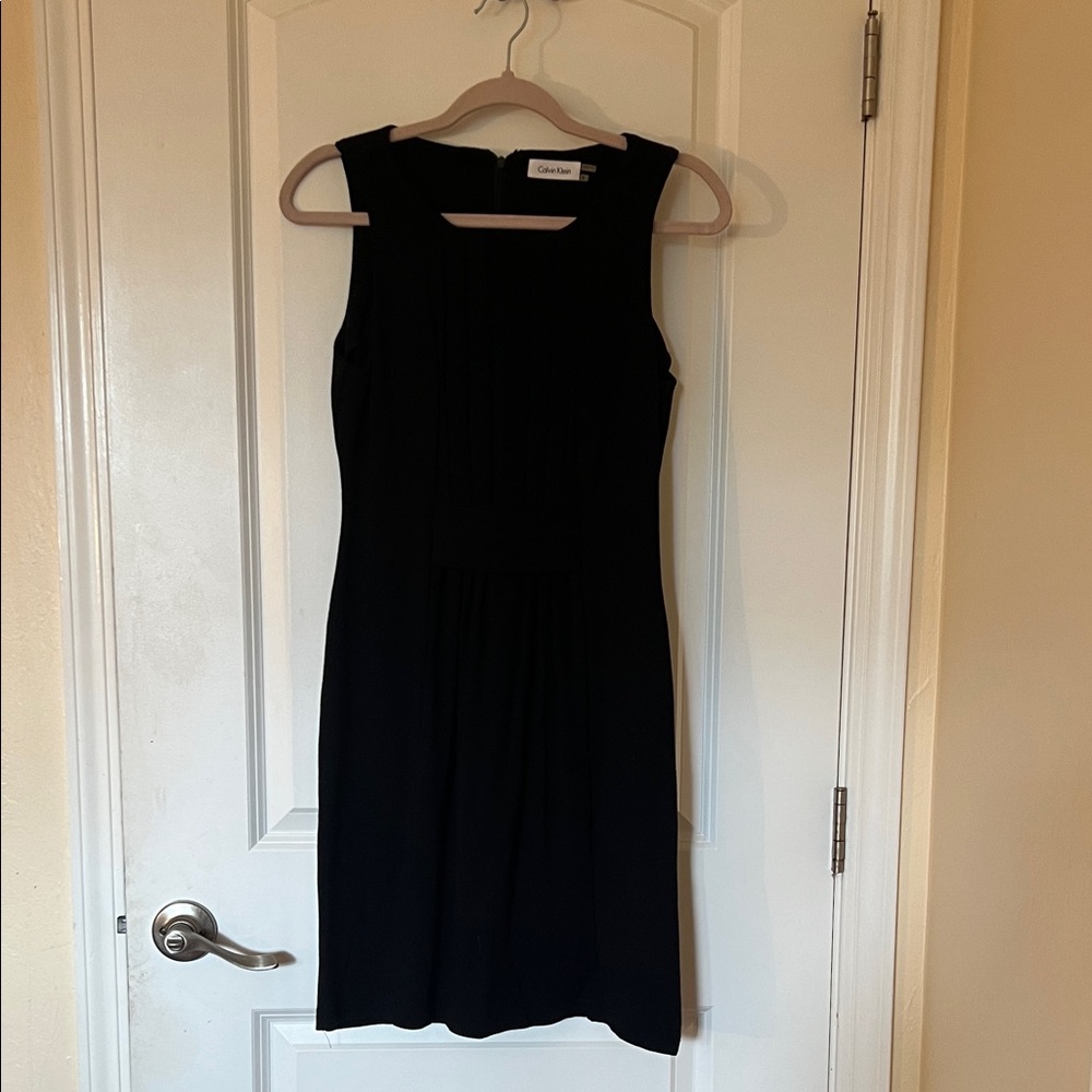 Calvin Klein Classic Black Sleeveless Midi Sheath Dress